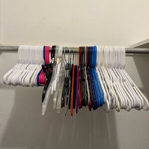 Multi-Color Plastic Hanger Set Assortment of Adult and Child Size / Colors 60+
